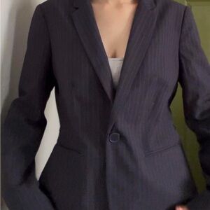 Liz Claiborne Charcoal Pinstripe Blazer